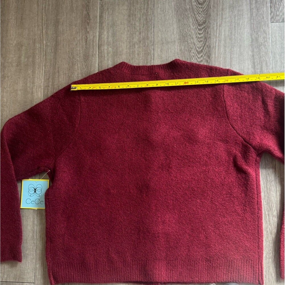 NWT CeCe Red Cardigan Sweater Large Blazer Preppy Office Thick Elegant MP $109 - Picture 14 of 14